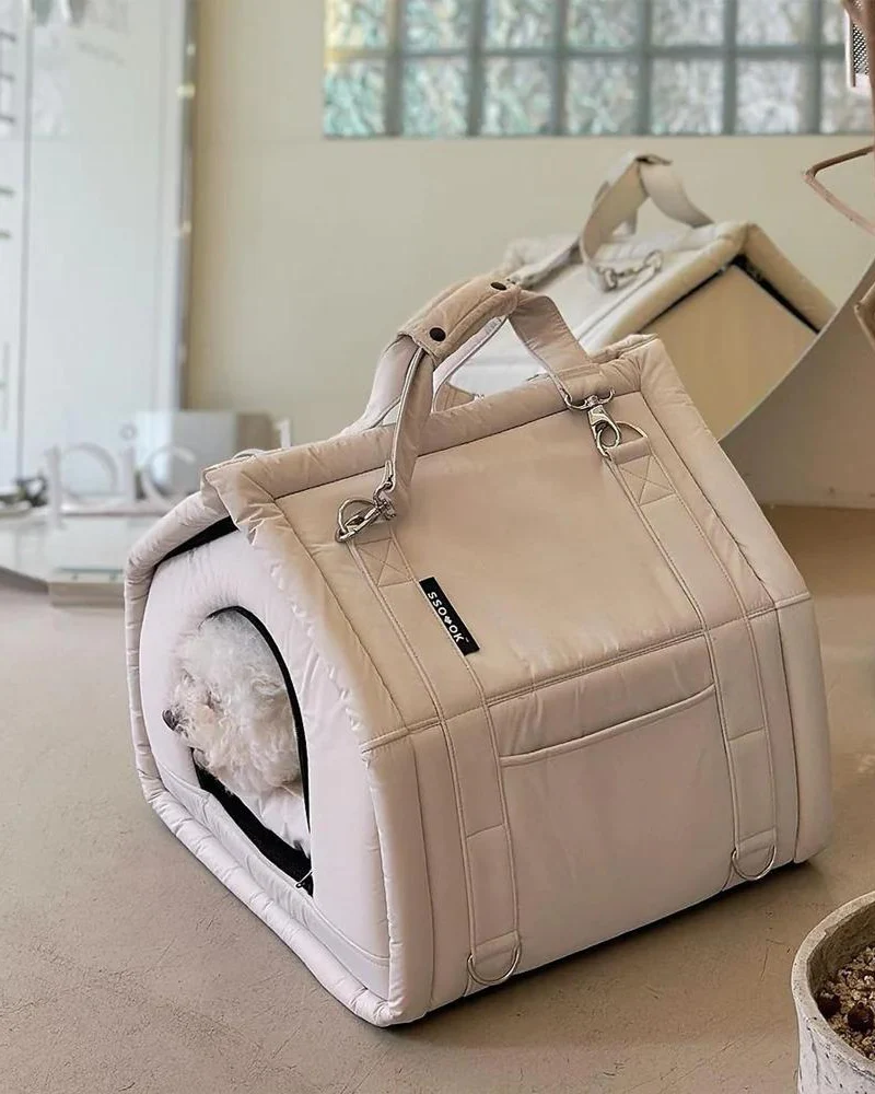 2-In-1 Pet Bed w/ Handles in Black or Beige (FINAL SALE) - Image 2