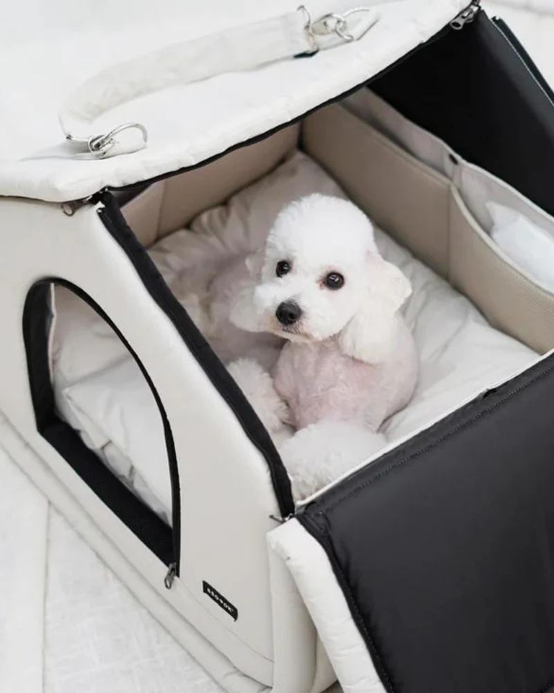 2-In-1 Pet Bed w/ Handles in Black or Beige (FINAL SALE) - Image 5