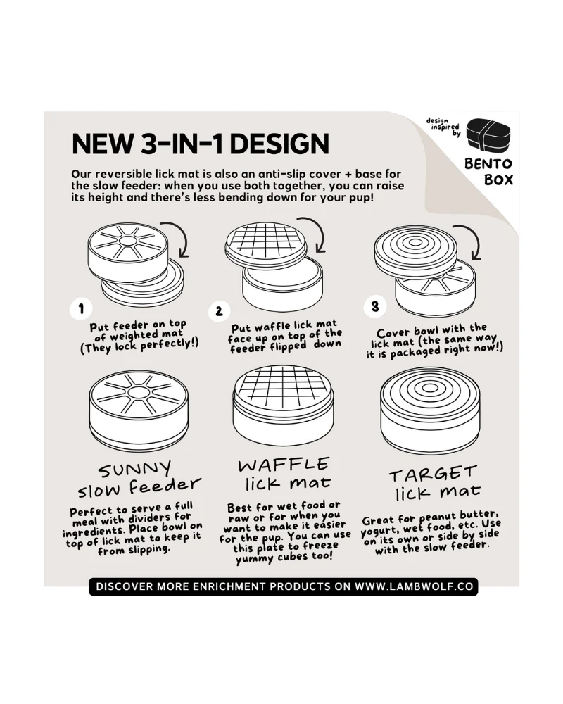 3-in-1 Bento Elevated Slow Feeder + Lick Mat - Image 11