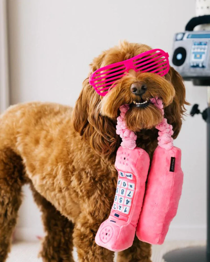 80s Classic Corded Phone Squeaky Dog Toy - Image 2
