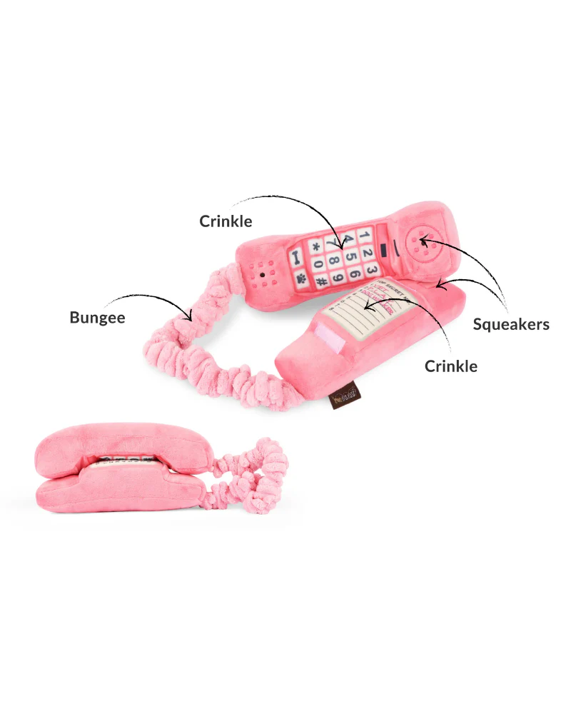 80s Classic Corded Phone Squeaky Dog Toy - Image 6