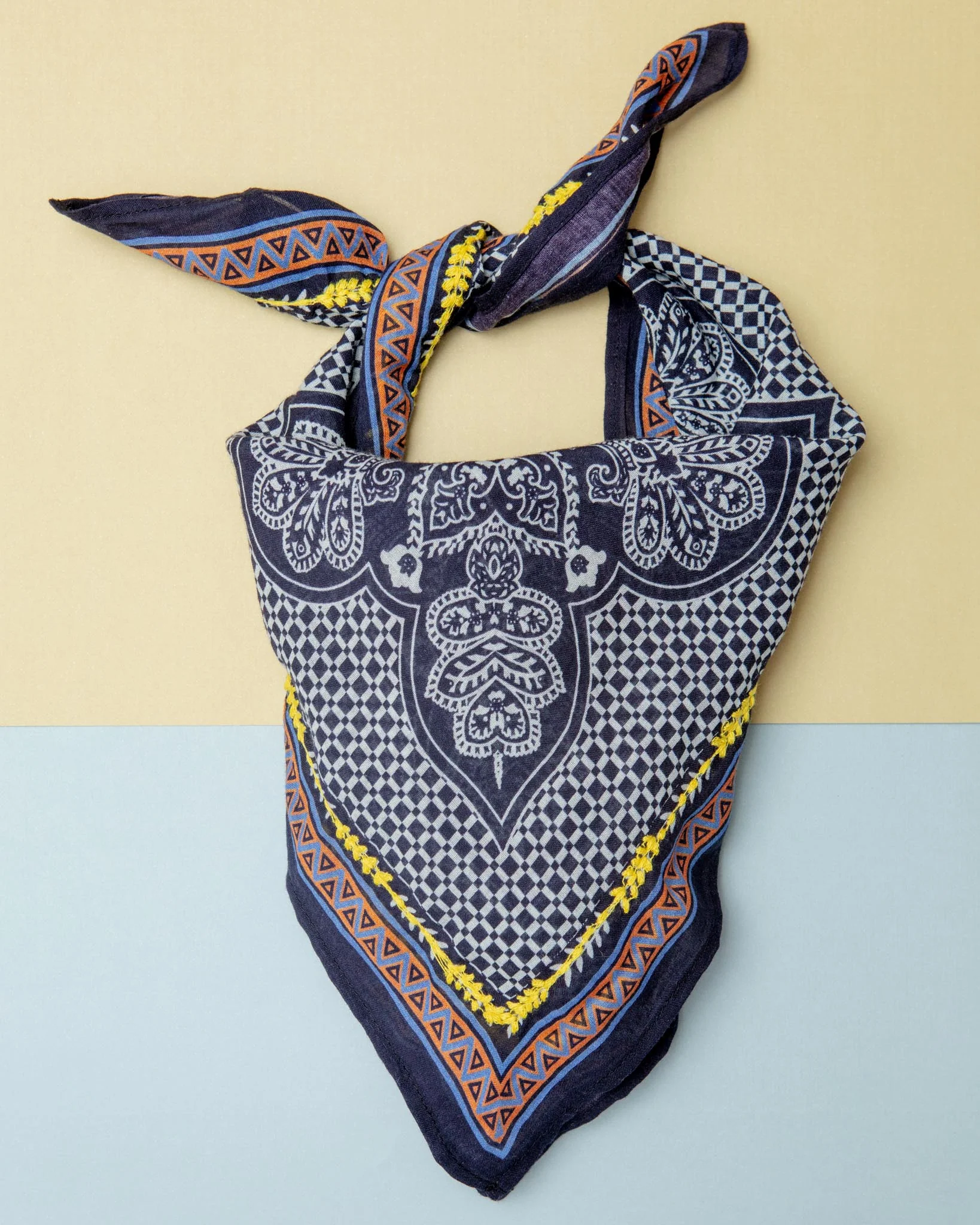 Abstract Navy Paisley Dog Bandana