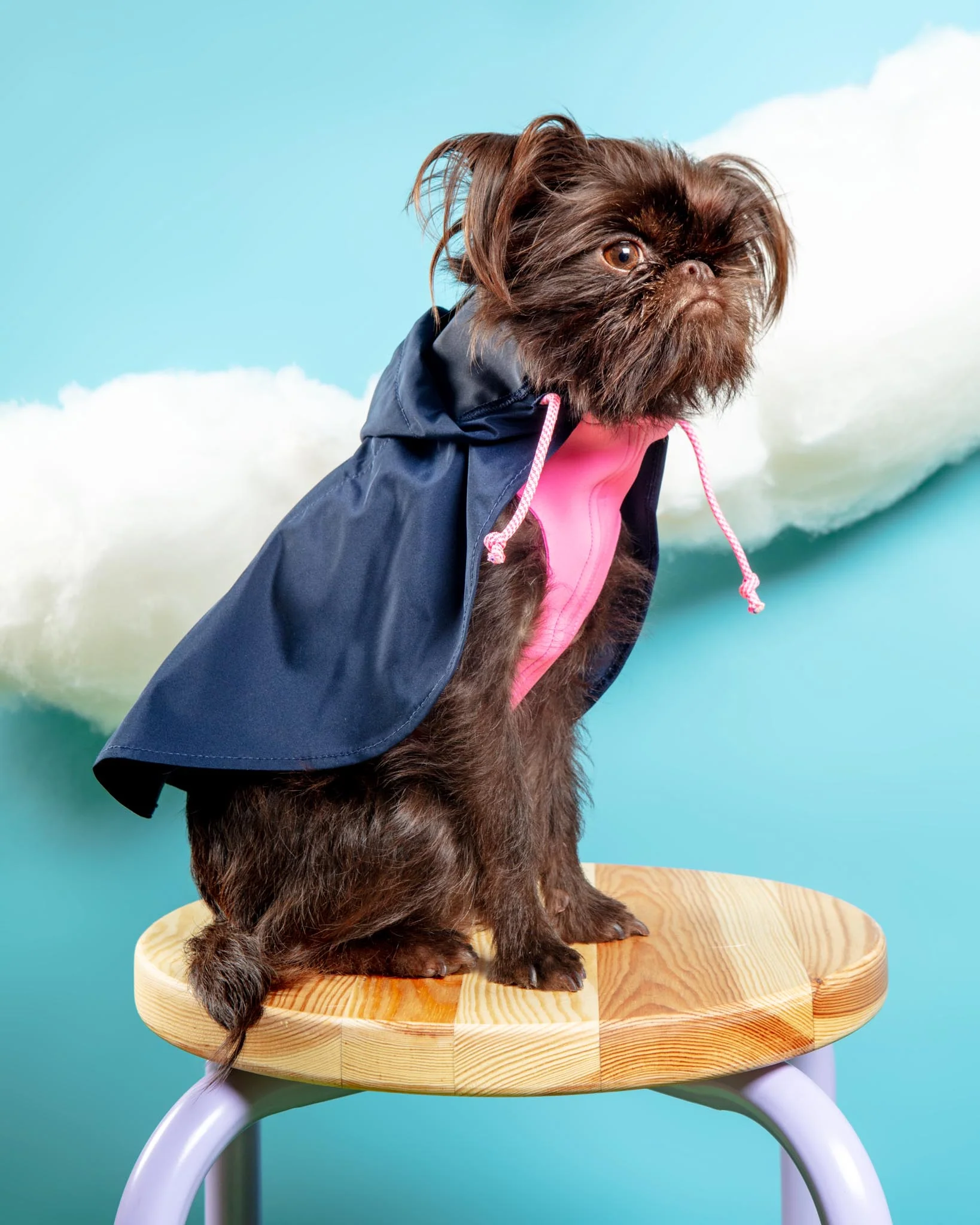 Action Jacket Pull-On Raincoat in Navy + Neon Pink (Made in NYC) - Image 10