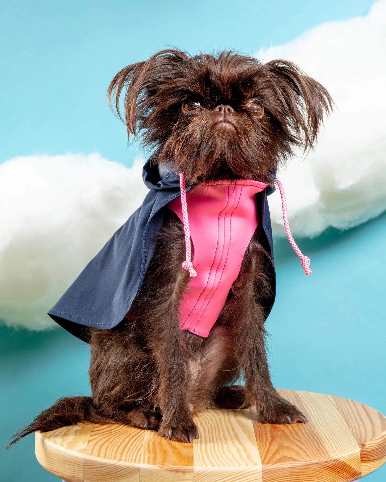 Action Jacket Pull-On Raincoat in Navy + Neon Pink (Made in NYC) - Image 3