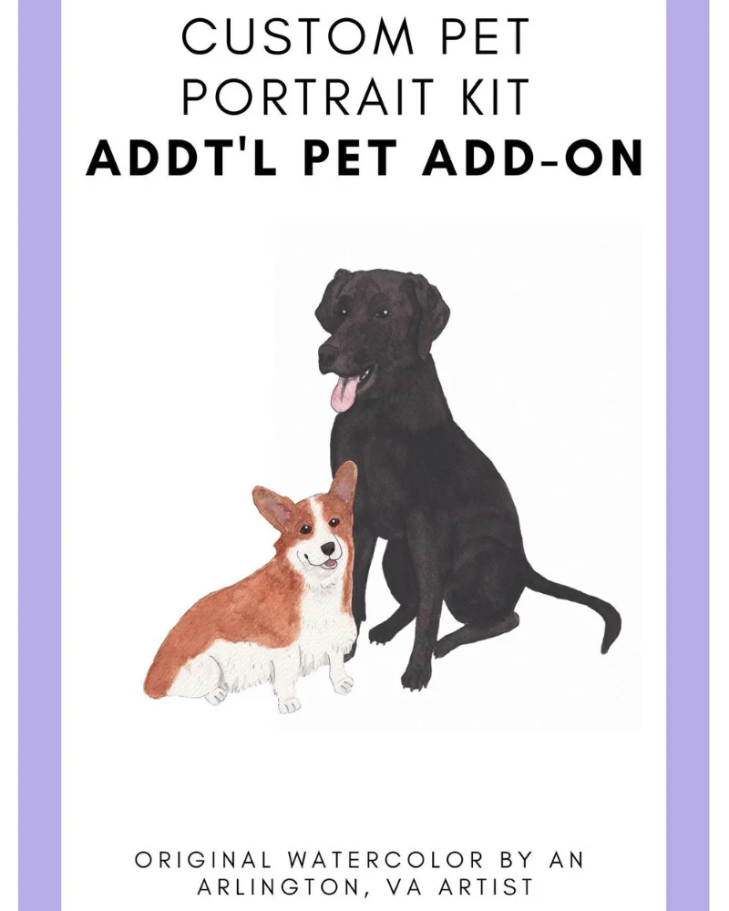 (ADD-ON ONLY) Custom Watercolor Pet Portrait (Addt'l Pet) - Image 2