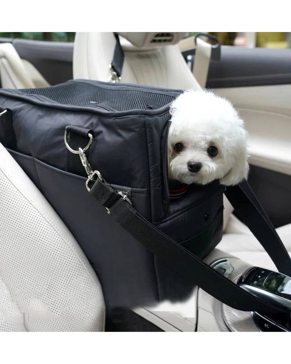 Adjustable Strap Dog Carrier Bag in Black (FINAL SALE) - Image 9
