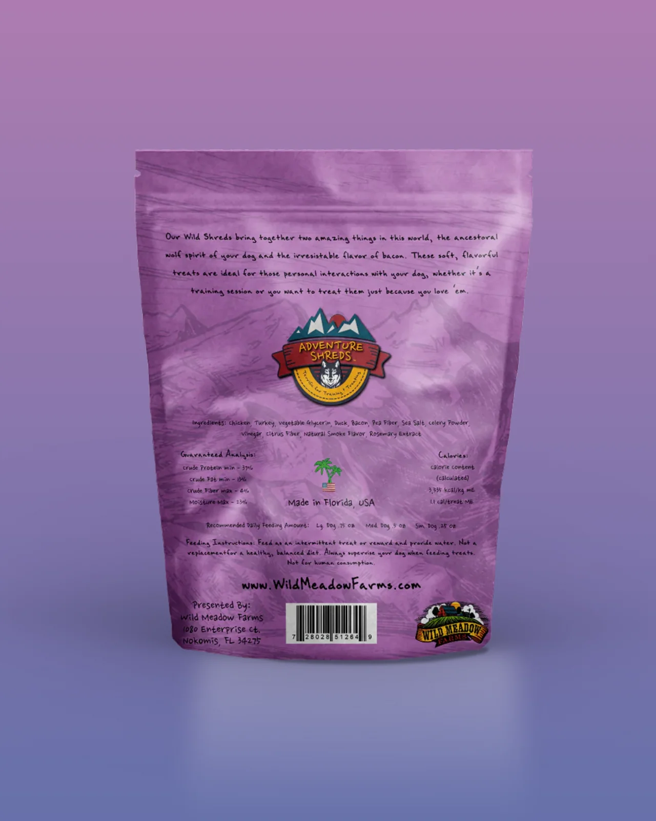 Adventure Shreds Duck & Bacon Dog Treats (Made in the USA) - Image 2