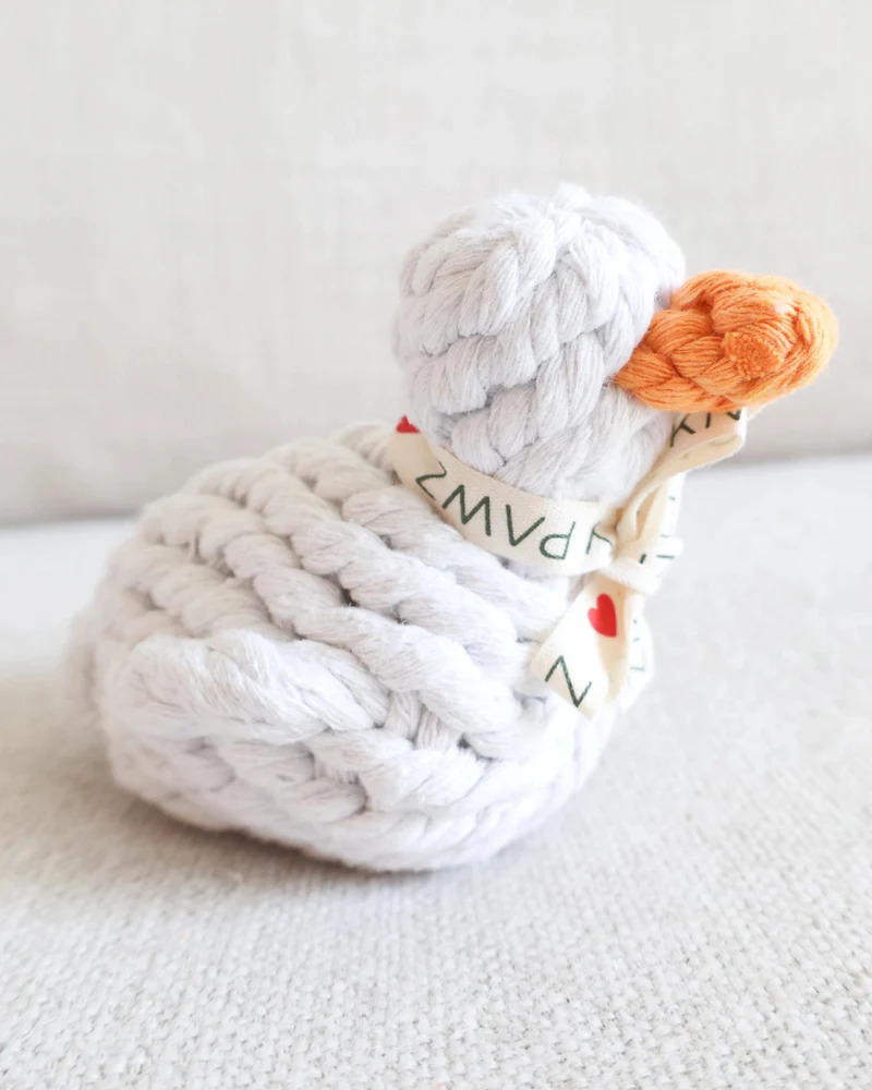 Agnes the Duck Squeaker Rope Dog Toy - Image 3