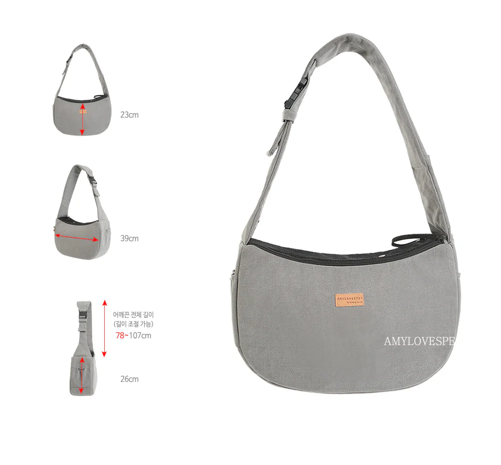 Half Sling Crossbody Bag in Cozy Grey - Image 3