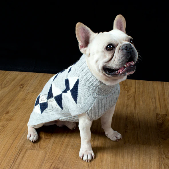 ALQO WASI | Blue Argyle Sweater - Image 3
