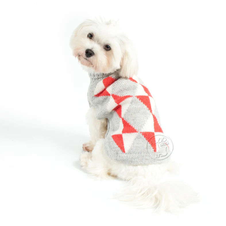 ALQO WASI | Coral Argyle Sweater - Image 5
