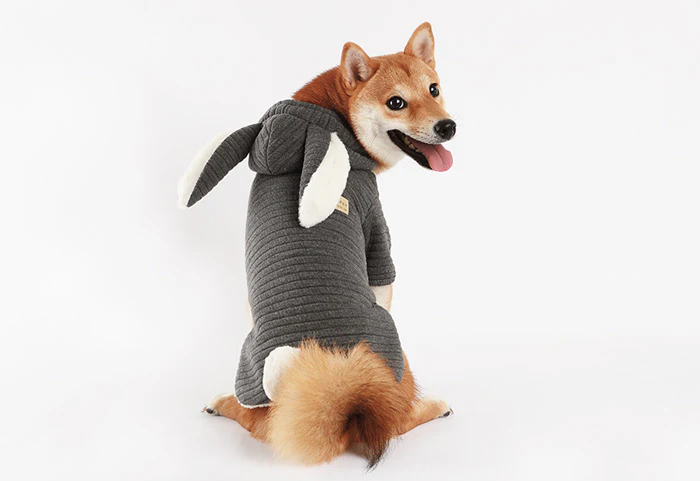 AMY LOVES PET | Bunny Hoodie in Grey - Image 11