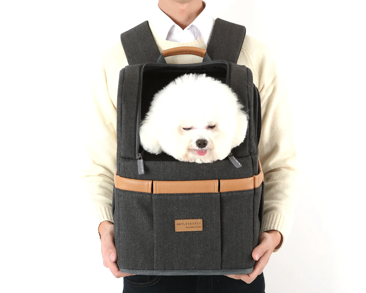 AMY LOVES PET | Front Door Carrier in Denim Grey - Image 2