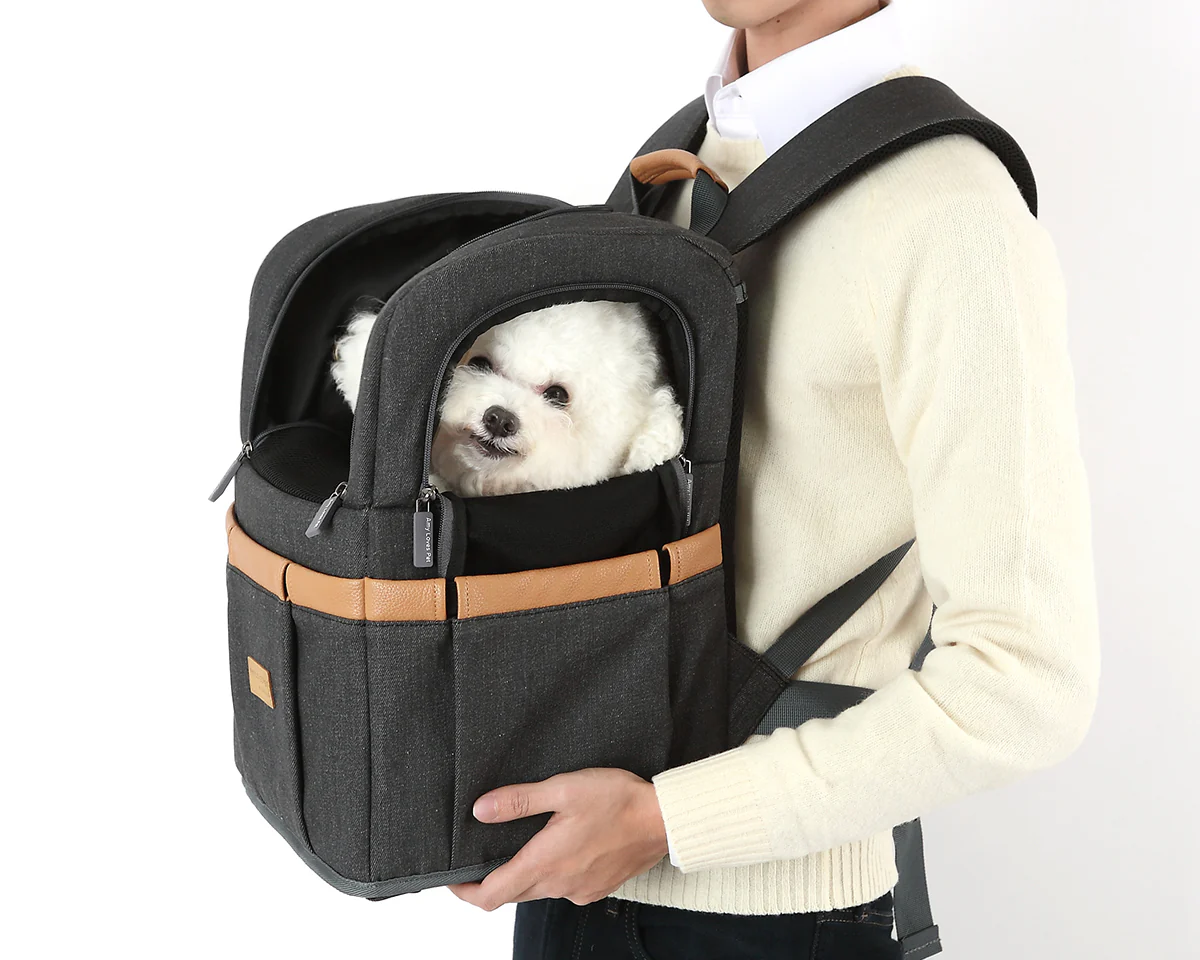AMY LOVES PET | Front Door Carrier in Denim Grey - Image 3