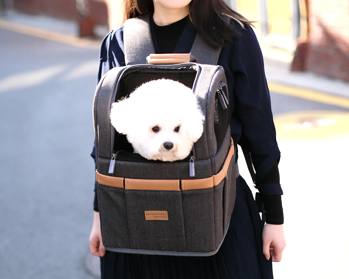 AMY LOVES PET | Front Door Carrier in Denim Grey - Image 6