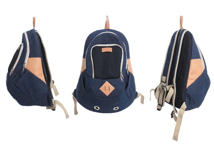 AMY LOVES PET | Front or Back Pack Carrier in Denim - Image 2