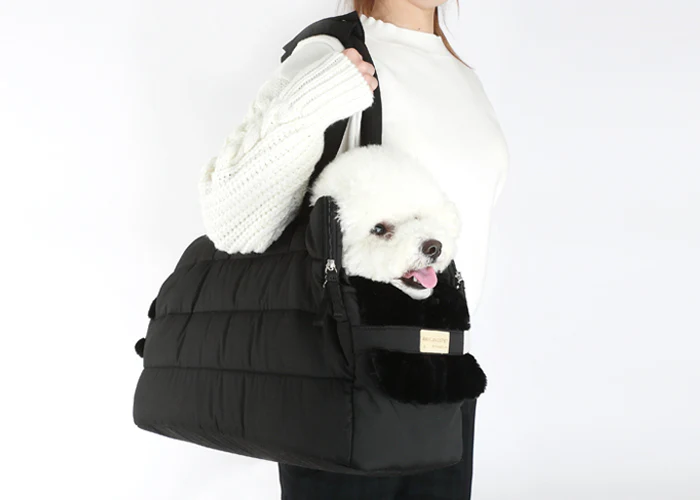 AMY LOVES PET | Rene Padded Shoulder Bag in Black - Image 5