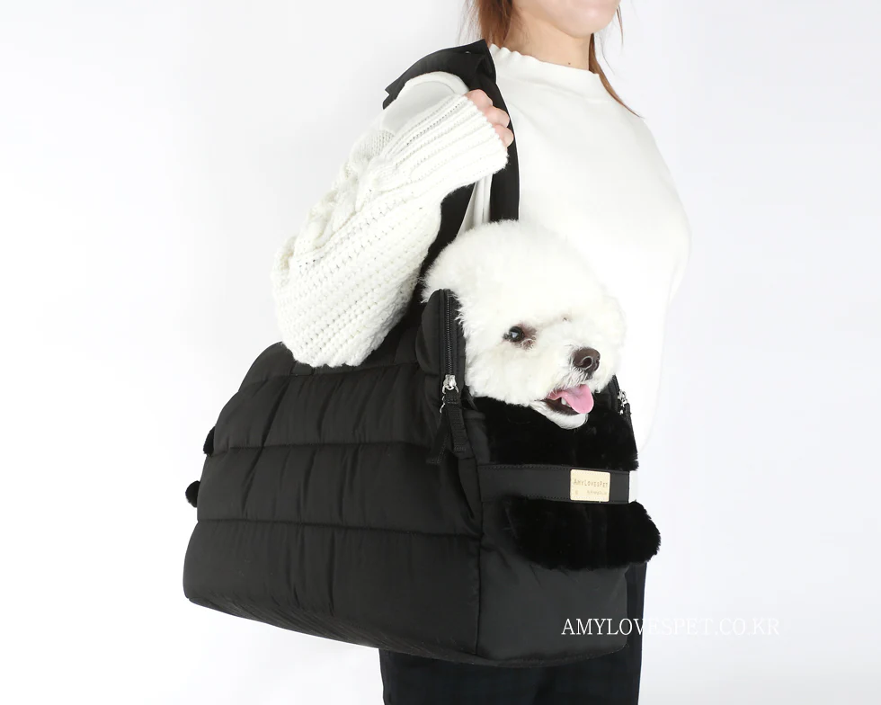 AMY LOVES PET | Rene Padded Shoulder Bag in Black - Image 6