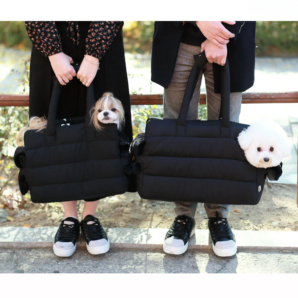 AMY LOVES PET | Rene Padded Shoulder Bag in Black - Image 7