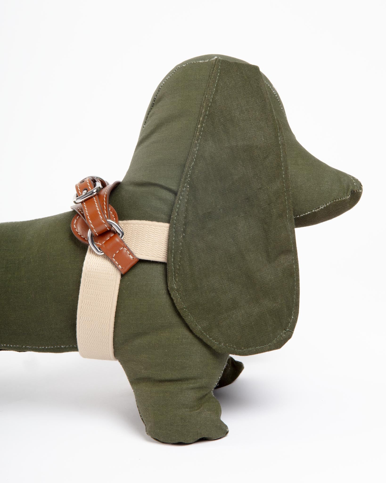 Aria Textile Dog Harness in Natural + Tobacco (Made in Italy) - Image 6