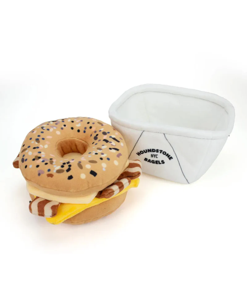 Bacon, Egg & Cheese Bagel Crinkly Snuffle Dog Toy - Image 3