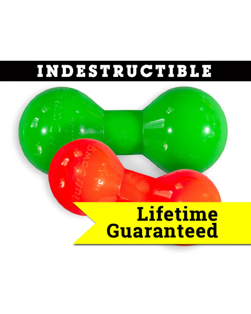 Bar-Bell Rubber Dog Toy<br>(Guaranteed Tough)<br>(Made in the USA) - Image 4