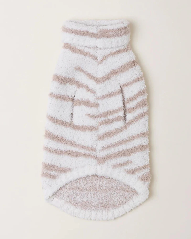 CozyChic Dog Sweater in Cream & Tan Tiger Stripes - Image 6
