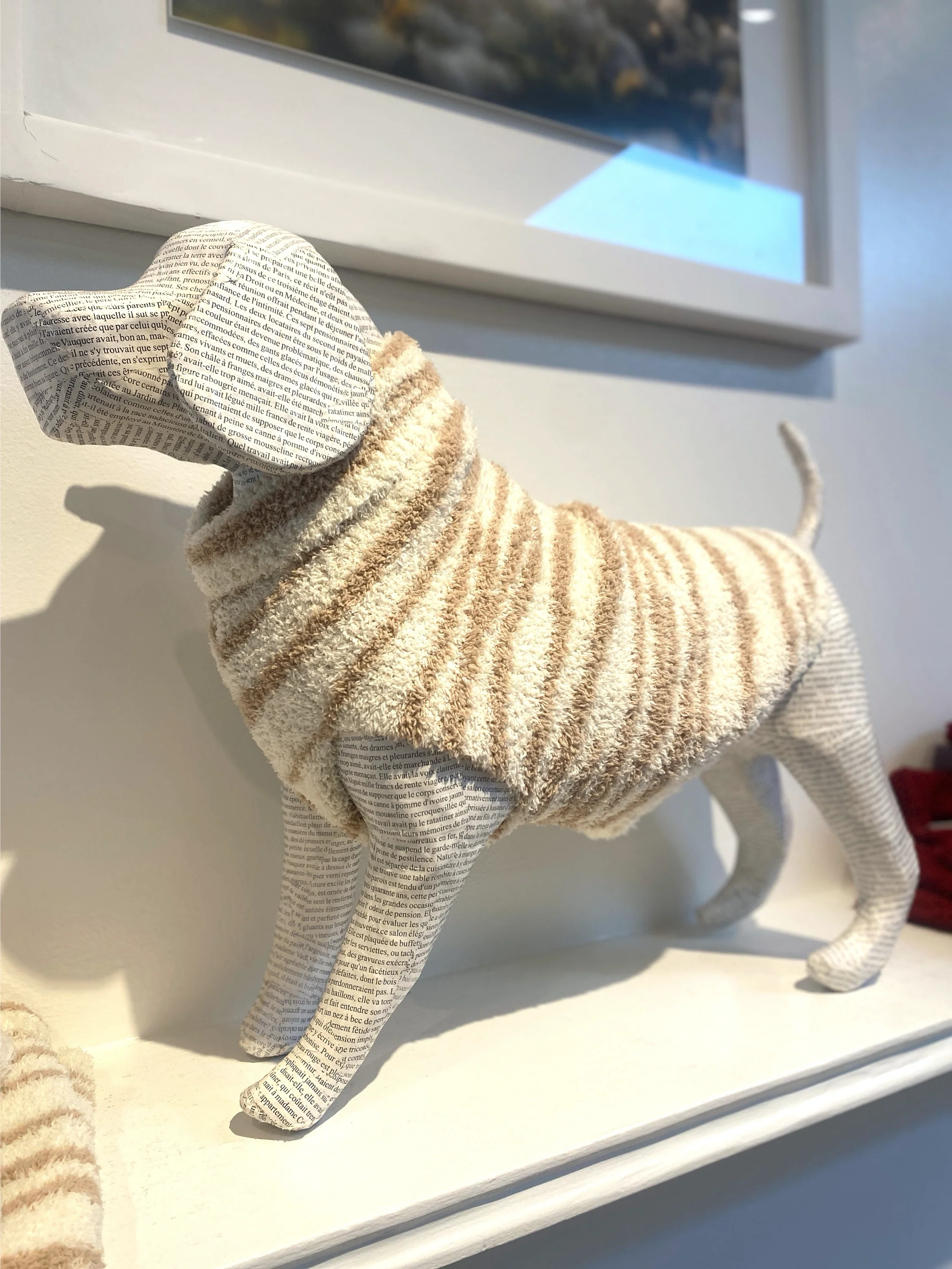 CozyChic Dog Sweater in Cream & Tan Tiger Stripes - Image 7