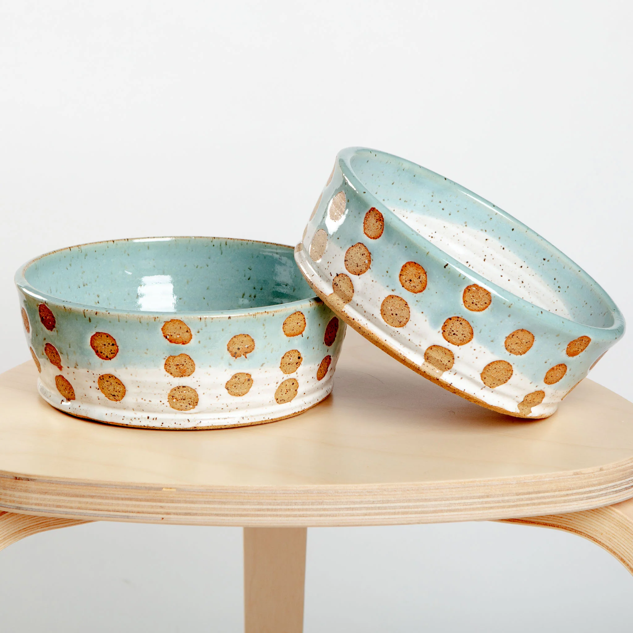 Ceramic Spotted Jade Dog Bowl (Made in the USA) (FINAL SALE) - Image 2