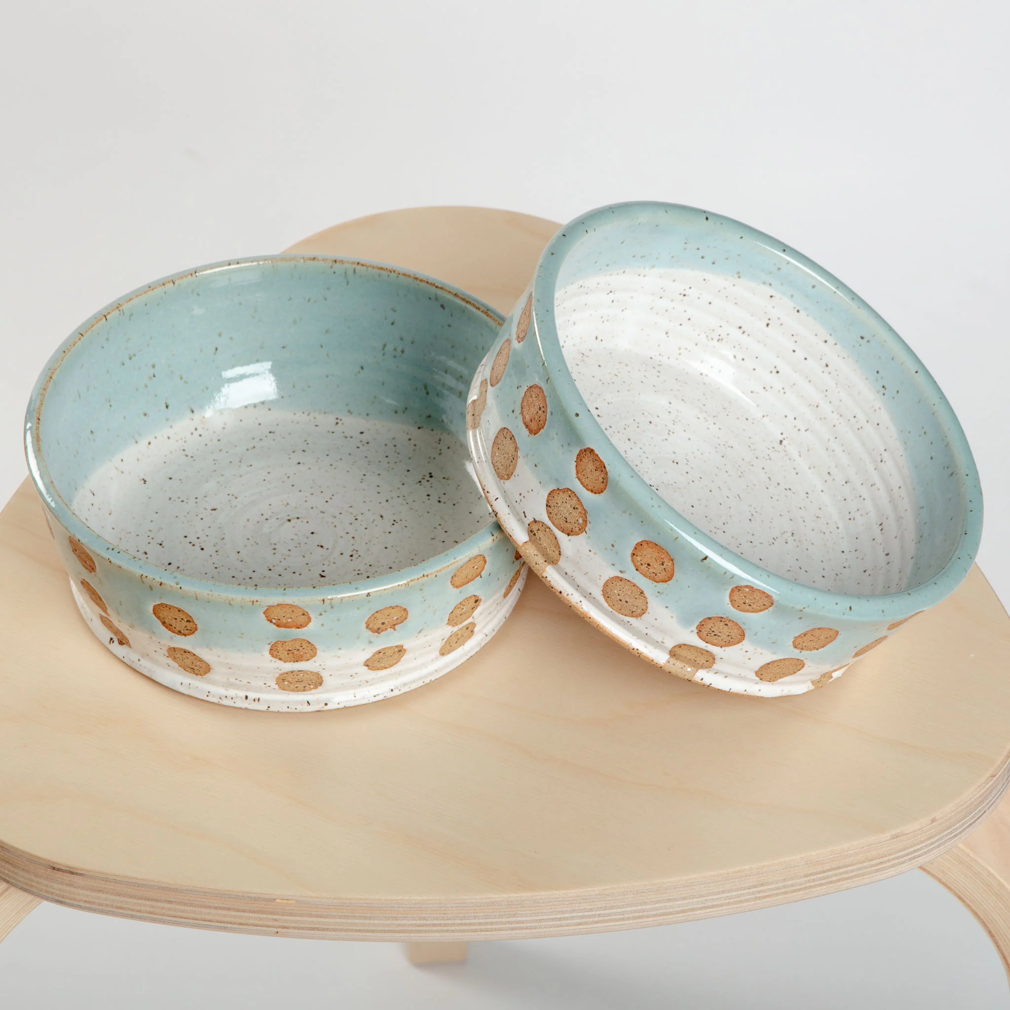 Ceramic Spotted Jade Dog Bowl (Made in the USA) (FINAL SALE) - Image 4