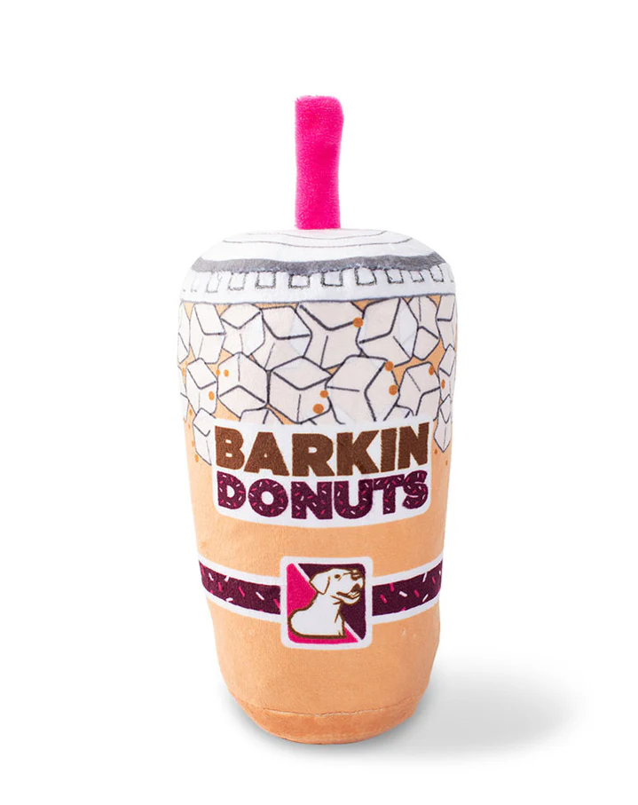 Barkin Donuts Iced Coffee Crinkle + Squeak Plush Dog Toy (FINAL SALE) - Image 3