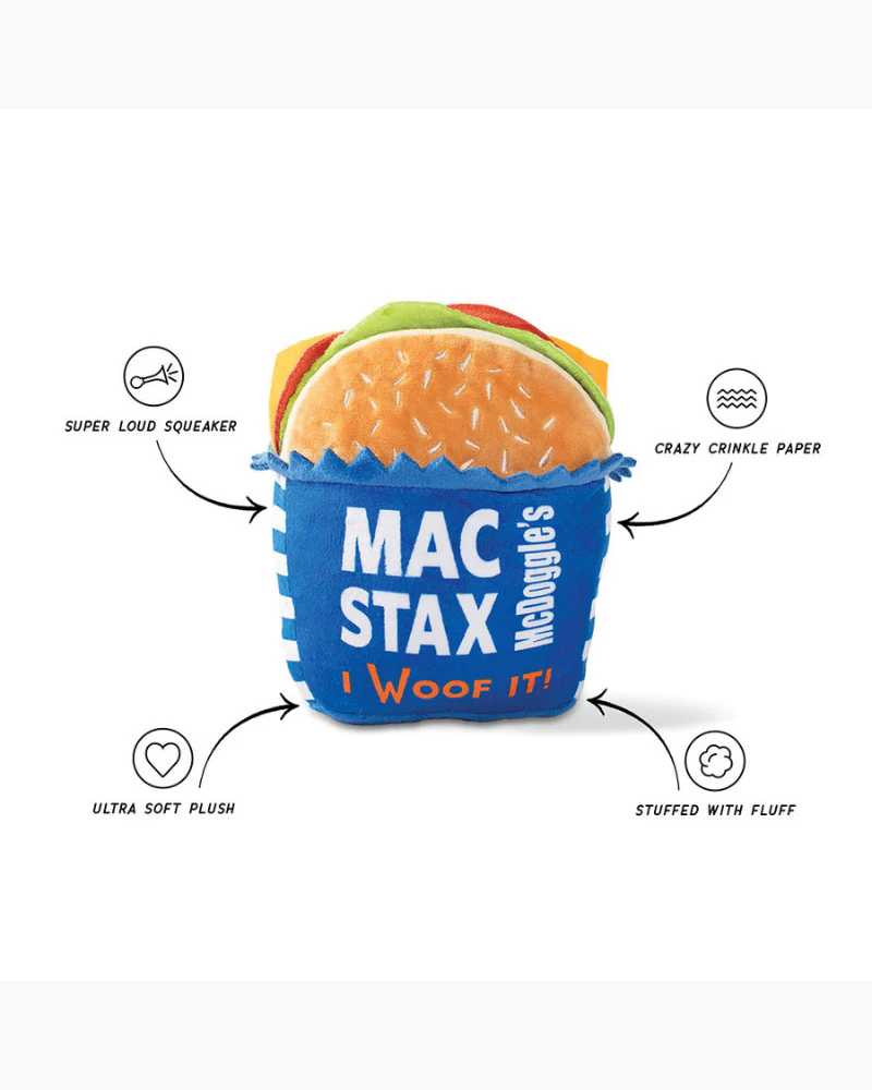 Mcdoggle's Mac Stax Crinkle + Squeak Plush Dog Toy (FINAL SALE) - Image 5