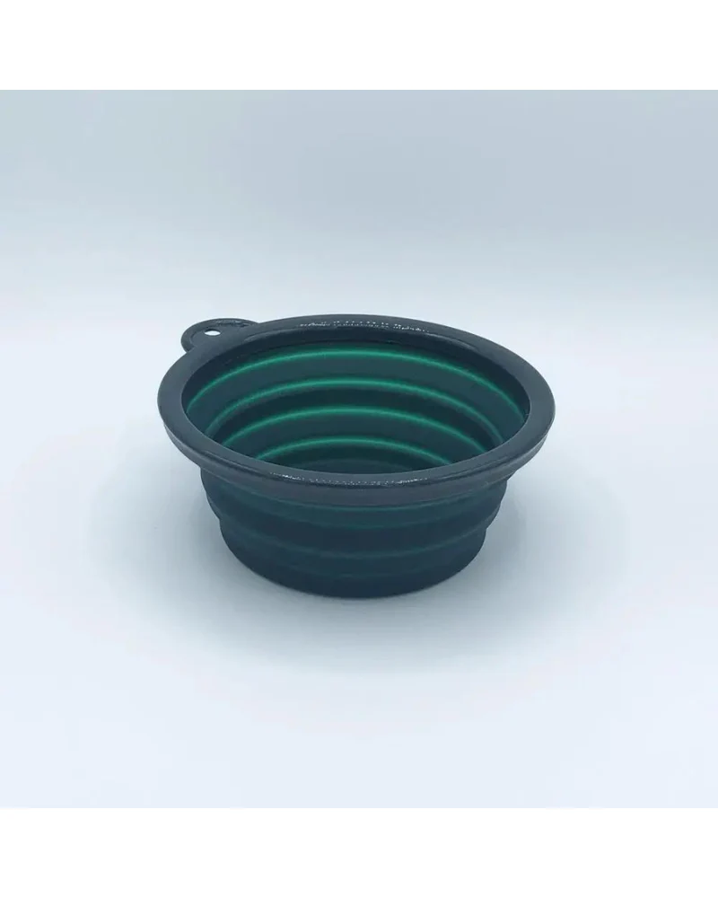 Single Travel Dog Bowl in Forest Green - Image 2