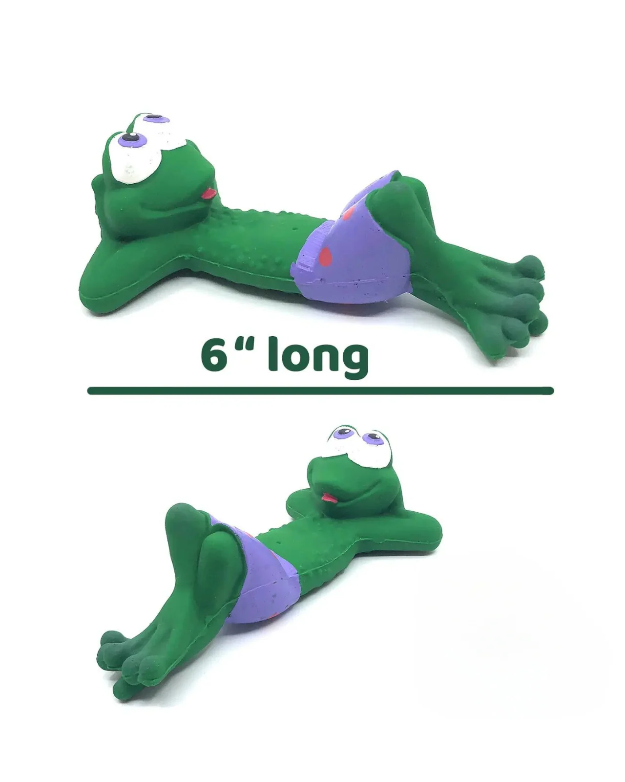 Beach Frog Squeaky Rubber Dog Toy - Image 4