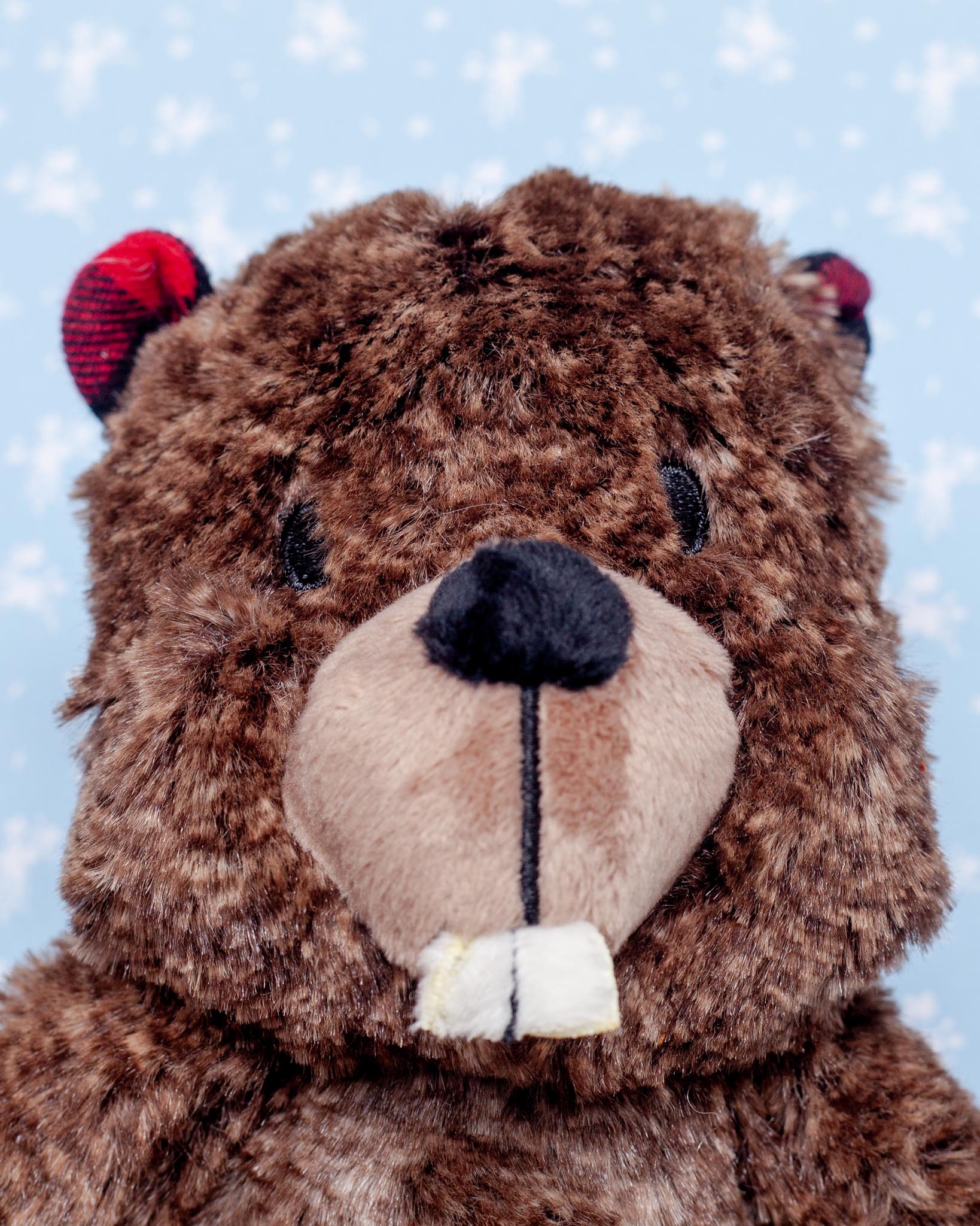 Buffalo Plaid Beaver Plush Squeaky Dog Toy - Image 2