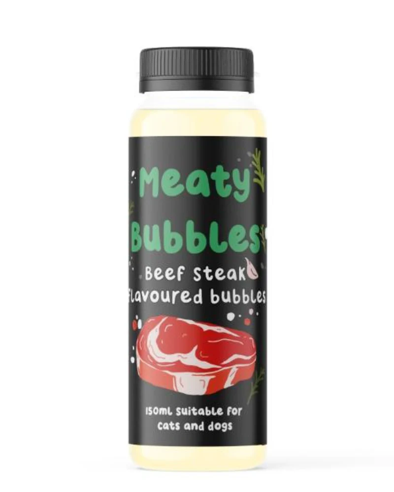 Beef Steak Flavored Bubbles for Dogs & Cats (Vegan, Gluten Free and Halal Safe!) - Image 2