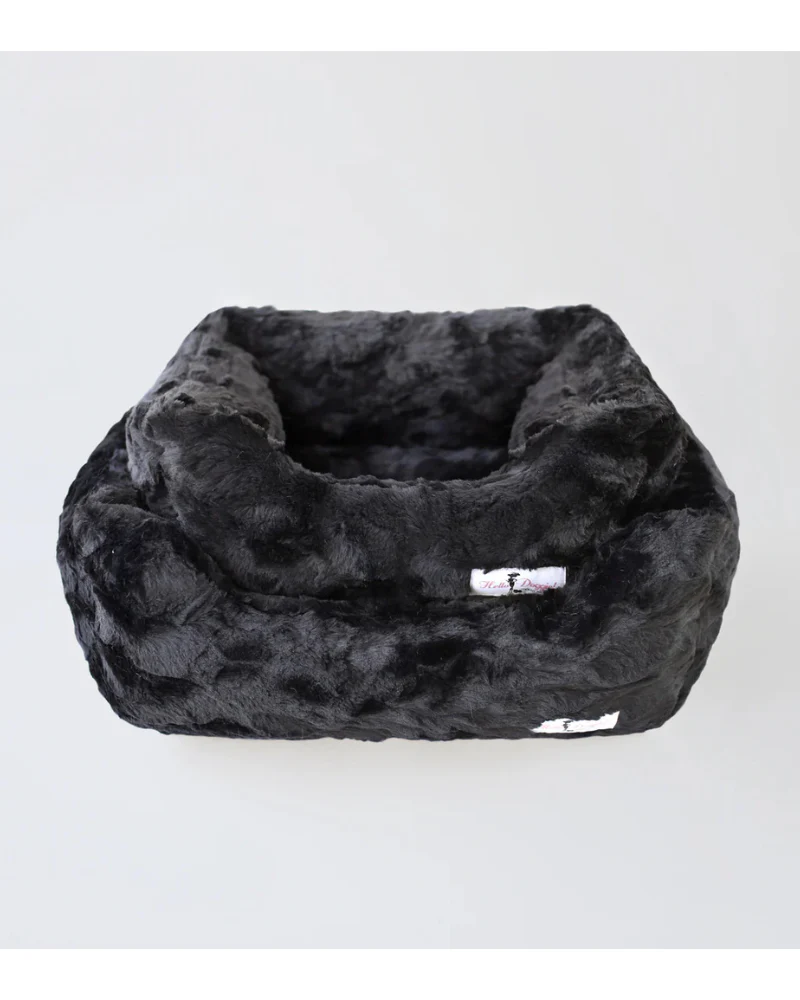 Bella Collection Faux-Fur Dog Bed in Black (Custom/Direct-Ship) (Made in the USA)