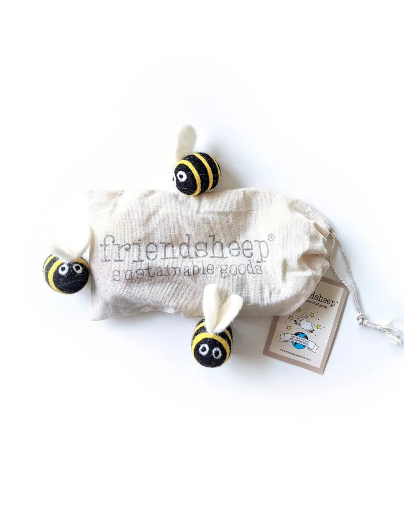 Berta the Honeybee & Sisters Wool Dog & Cat Toy Set - Image 4