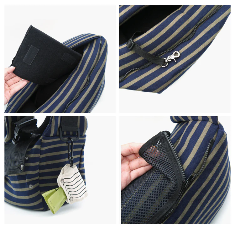 BETTERS | Sling Bag in Grey & White Stripe - Image 3