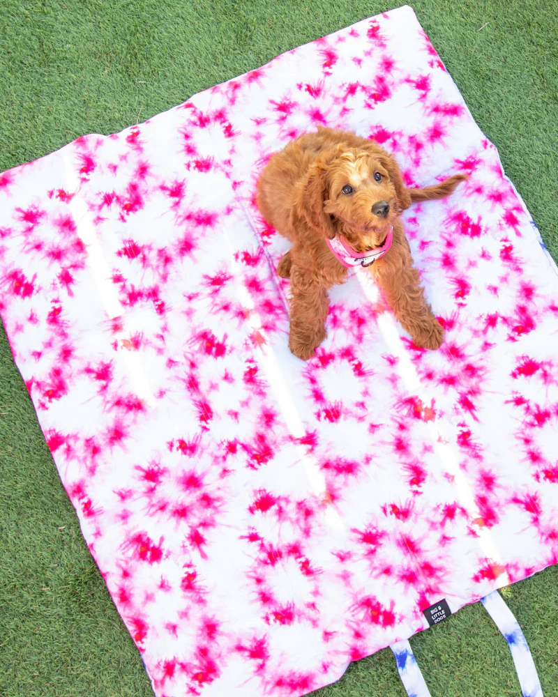 On-The-Go Pet Mat in Indigo & Neon Pink Tie-Dye (FINAL SALE) - Image 3