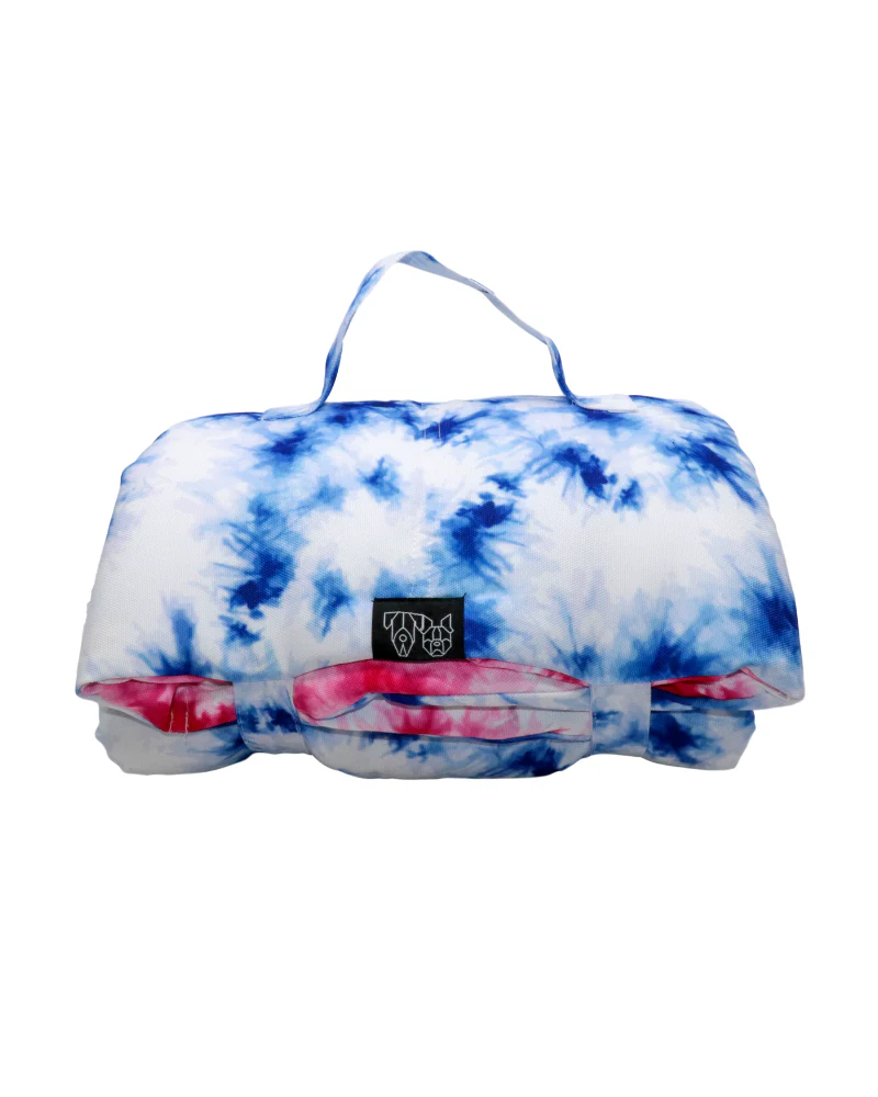 On-The-Go Pet Mat in Indigo & Neon Pink Tie-Dye (FINAL SALE) - Image 5