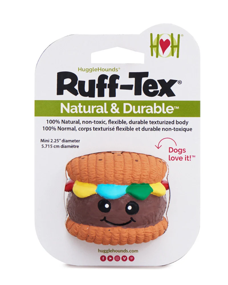 Big Buns Hamburger Latex Dog Ball Toy - Image 2