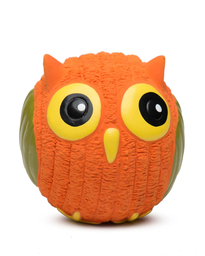 Poppy Owl Latex Dog Ball Toy - Image 2