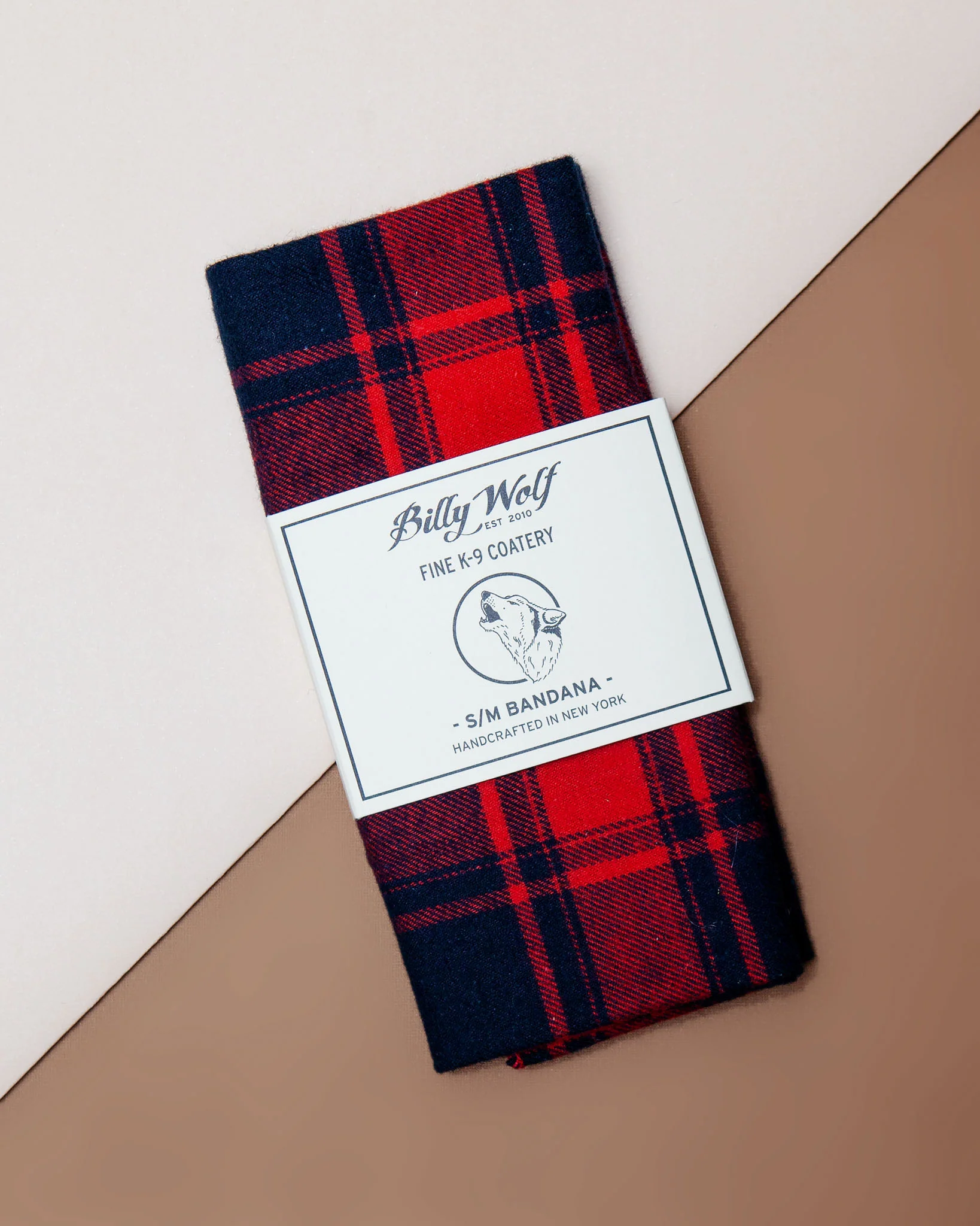 Charley Red & Navy Plaid Flannel Dog Bandana << FINAL SALE >>