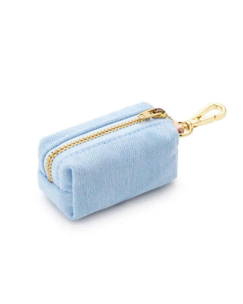 Blue Chambray Canvas Waste Bag Holder (Made in the USA) - Image 2