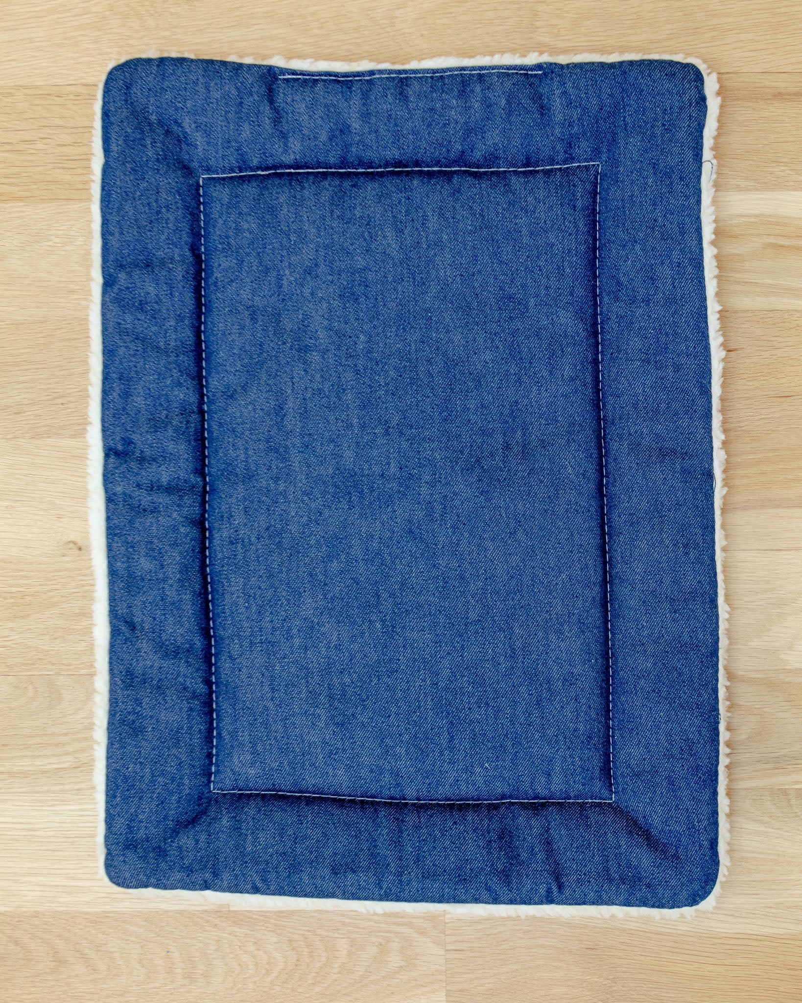 Blue Denim & Shearling Pet Napping Mat (Made in the USA) - Image 12