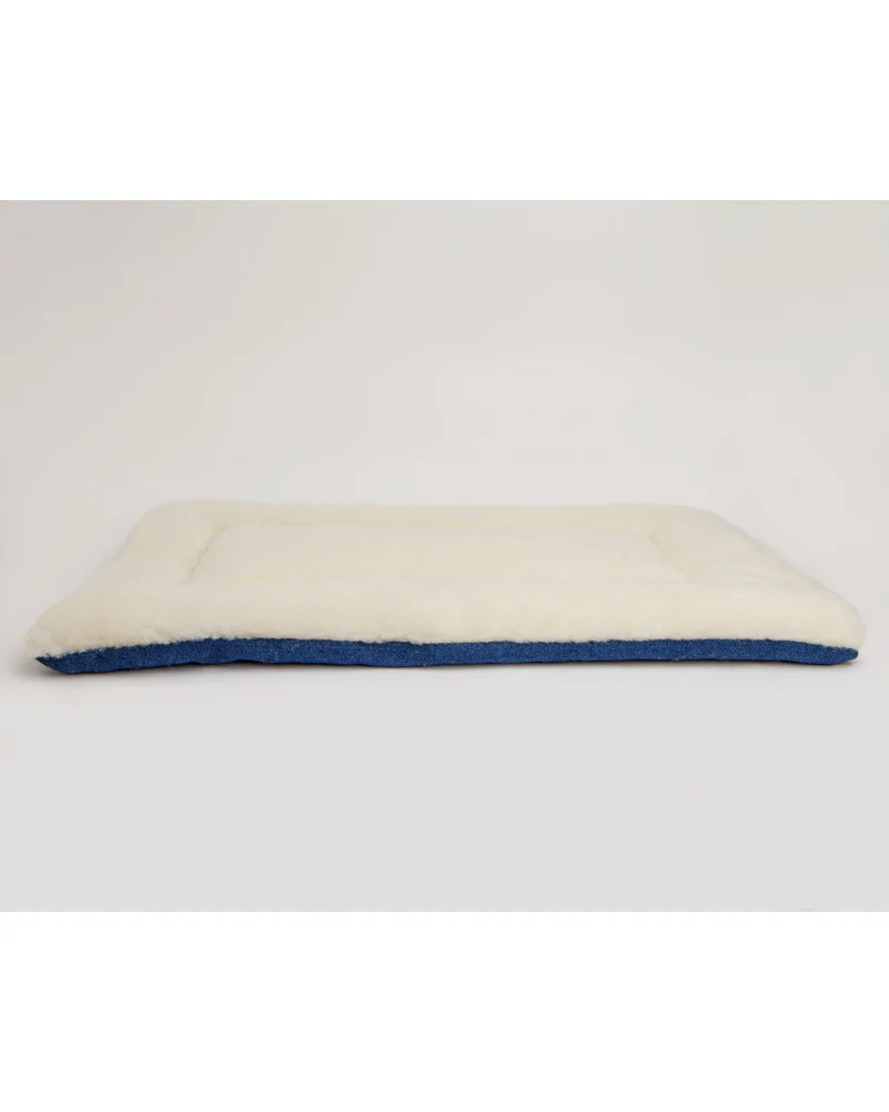 Blue Denim & Shearling Pet Napping Mat (Made in the USA) - Image 8