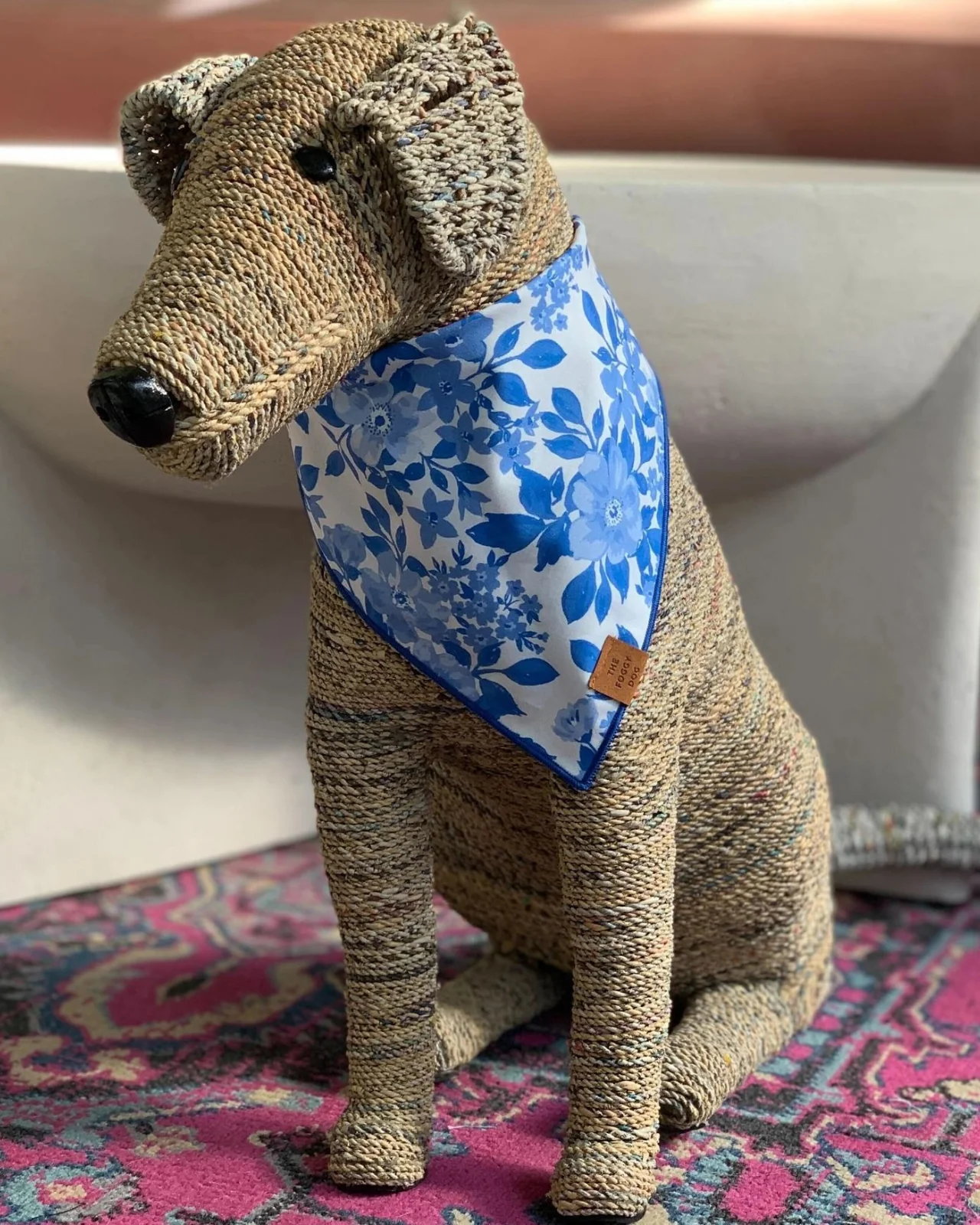 Blue Roses Spring Dog Bandana (Made in the USA) (FINAL SALE) - Image 3