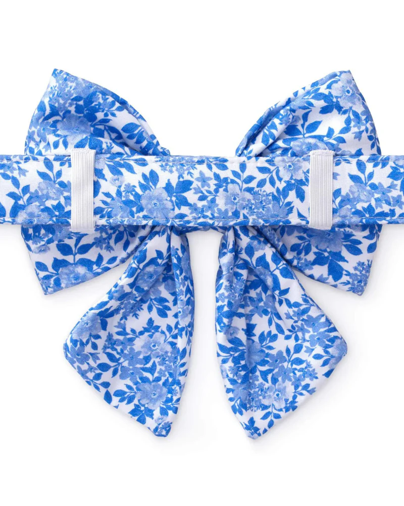 Blue Roses Spring Lady Dog Bow (FINAL SALE) - Image 3
