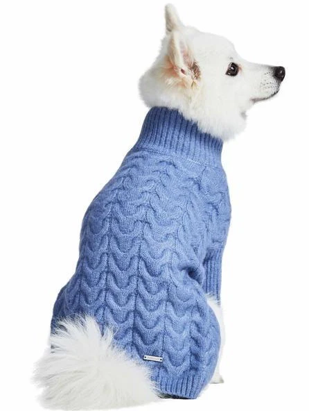 Fuzzy Knit Dog Turtleneck Sweater in Moonstone Blue << CLEARANCE >> - Image 8